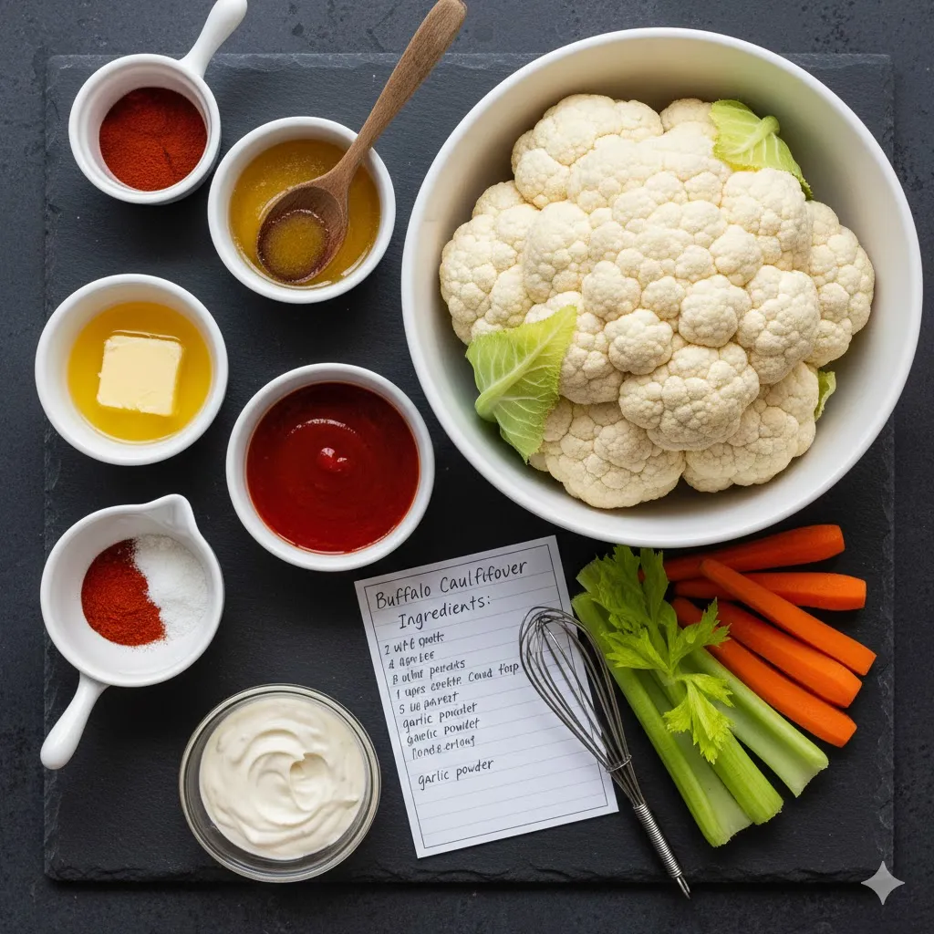 Buffalo Cauliflower Recipe Ingredients