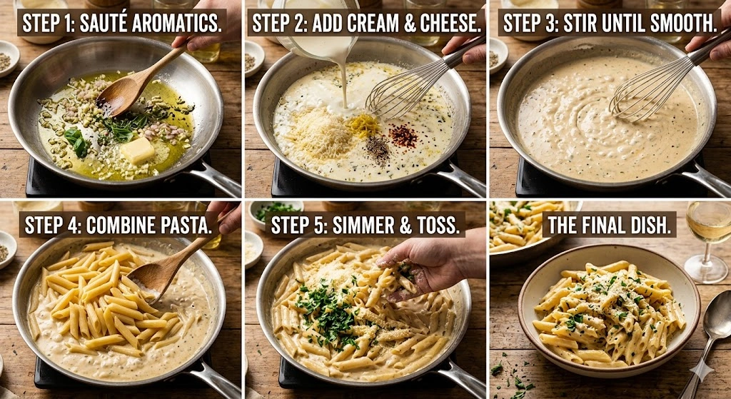 How to Make Creamy Penne Pasta recipe the Right Way (Step by Step)