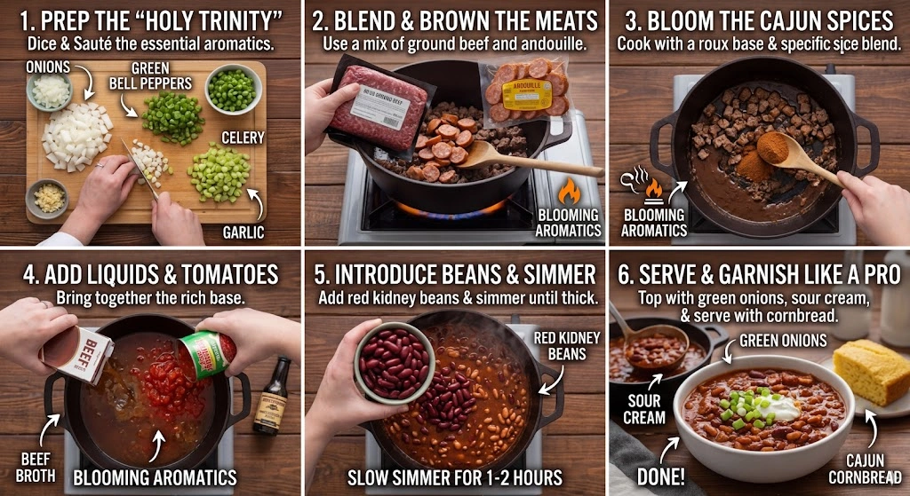 How to Make cajun chili recipe the Right Way (Step by Step) create image