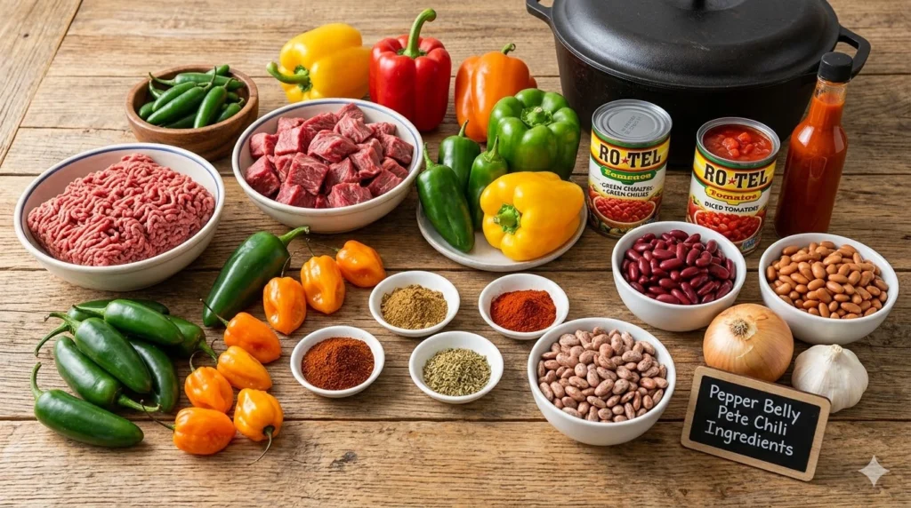 Pepper Belly Pete Chili Ingredients