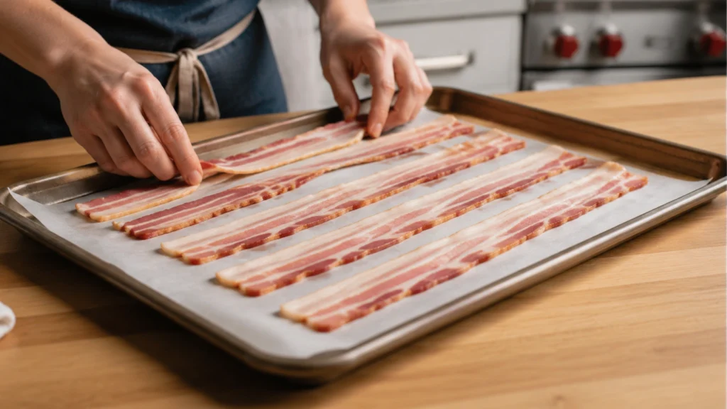 Arrange the bacon slices