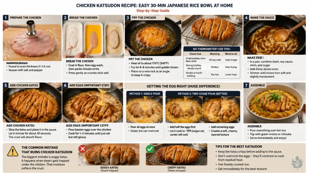 How to make chicken katsudon step by step