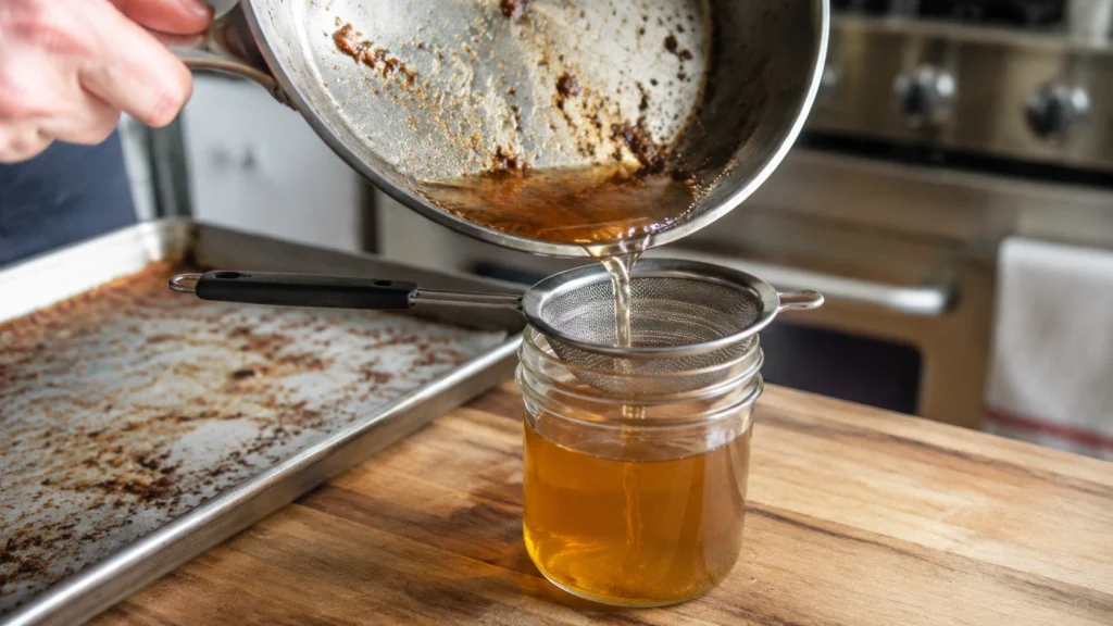 Save the rendered bacon grease if desired