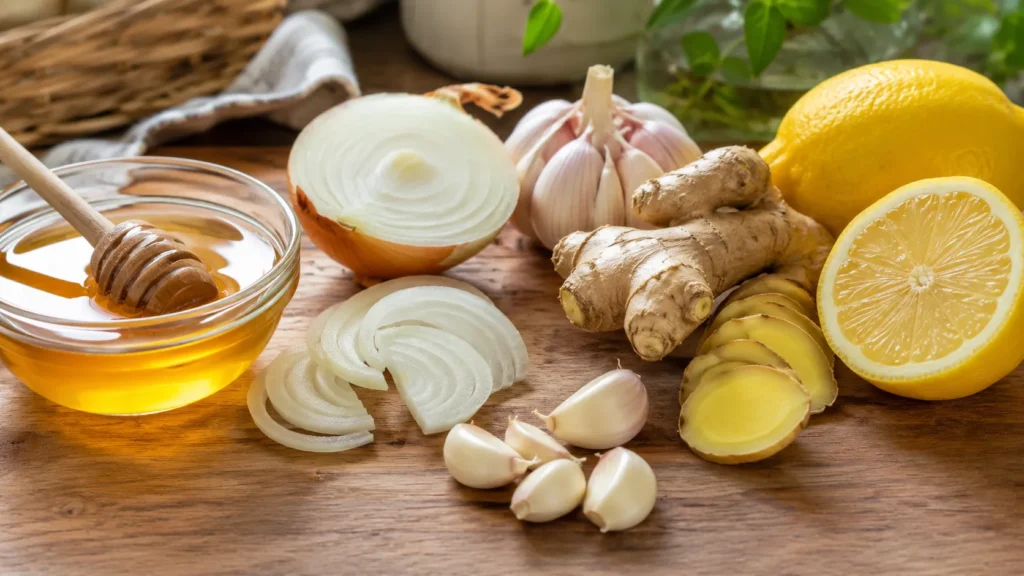 Ingredients commonly used in traditional Amish cough syrup.