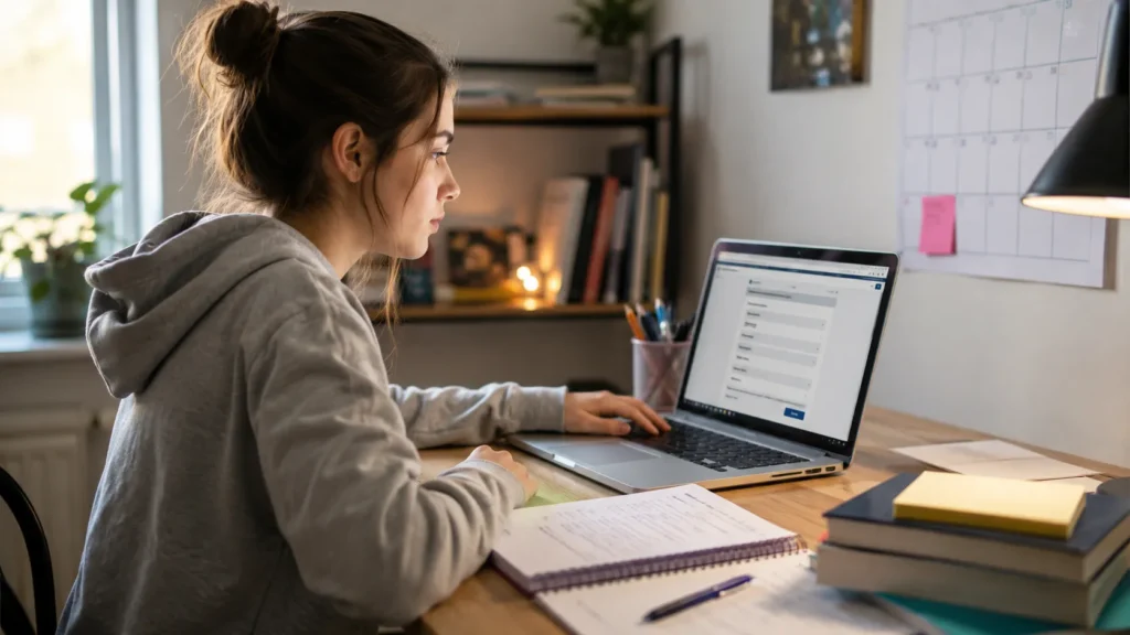 Reviewing a college ambassador application before submission